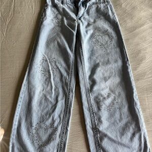 Kids' Jeans with Heart Details rhinestones